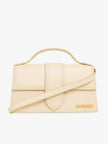 Le Grand Bambino Beige BagJACQUEMUS Gorgeous brand new, 100% Authentic Jacquemus Le Grand Bambino Beige Bag. Model: 213BA007-3060-120 Color: Beige with Gold Hardware Material: Leather Beige with adjustable shoulder strap – Small handle – Removable shoulde
