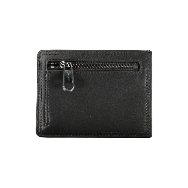 Sleek Black Leather Coin Purse with Card HolderKeep your essentials organized in style with this sophisticated black leather coin purse from Calvin Klein. Perfect for those who appreciate minimalistic elegance paired with functionality. The card holder fe