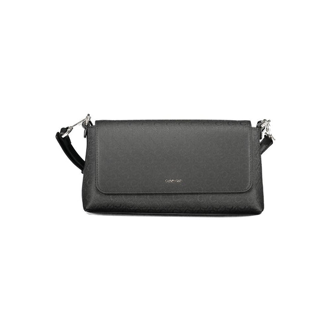 Black Polyester Women HandbagDiscover the epitome of urban elegance with this stunning Calvin Klein handbag, crafted to perfection for the fashion-forward individual. A marvel of form and function, it features a solitary shoulder handle paired with an adj