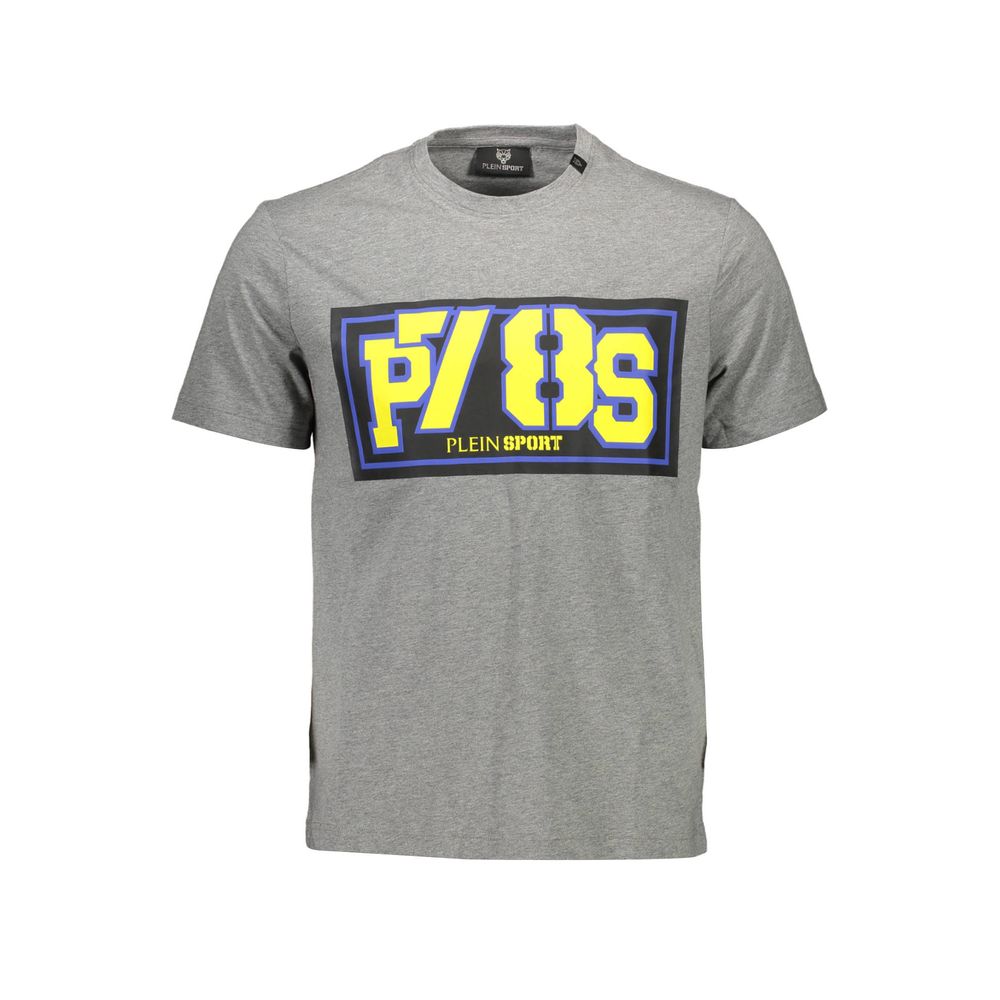 Grigio Cotton Men's T-Shirt with Logo Detail