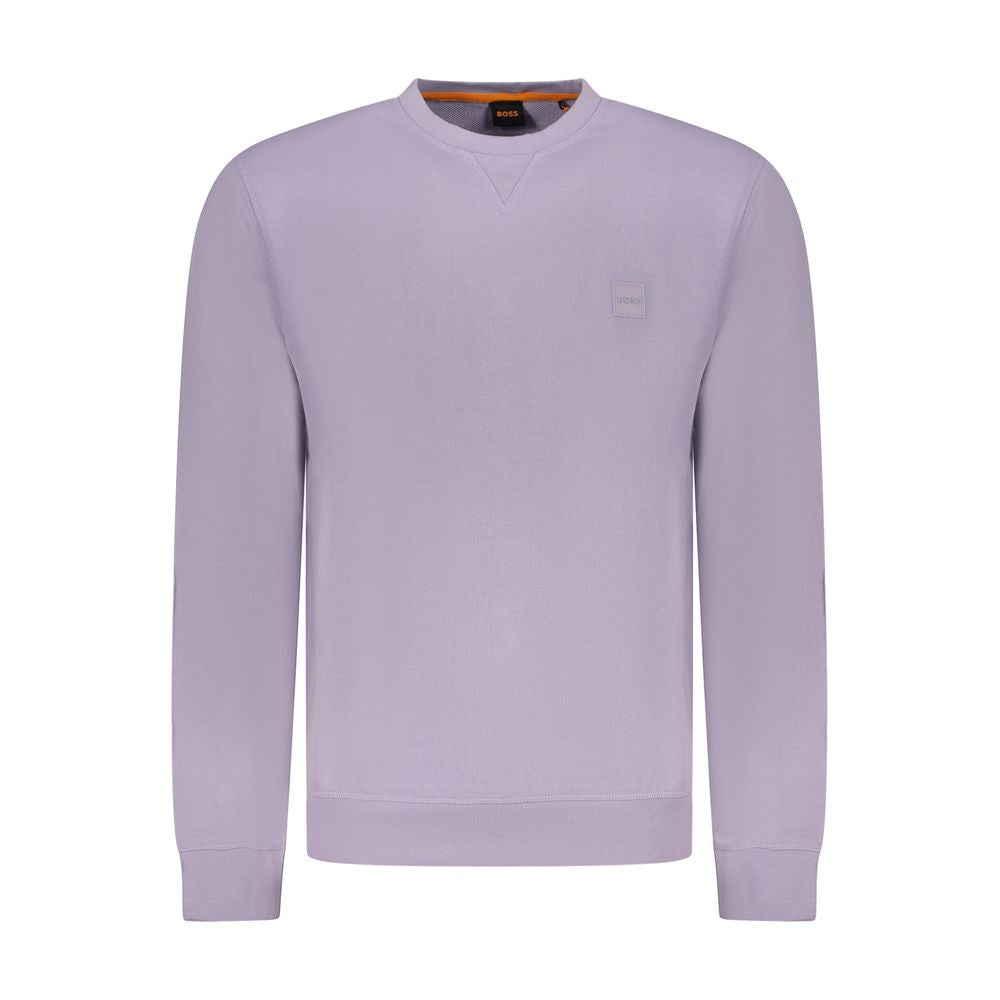 Purple Cotton Men SweaterElevate your wardrobe with the Hugo Boss long sleeve sweatshirt, where sophistication meets comfort. This brushed crew neck piece showcases the brand’s iconic edge with stunning embroidery and logo application details. Perfect for