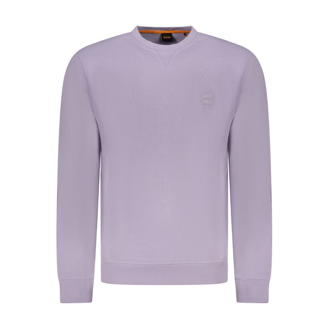Purple Cotton Men SweaterElevate your wardrobe with the Hugo Boss long sleeve sweatshirt, where sophistication meets comfort. This brushed crew neck piece showcases the brand’s iconic edge with stunning embroidery and logo application details. Perfect for