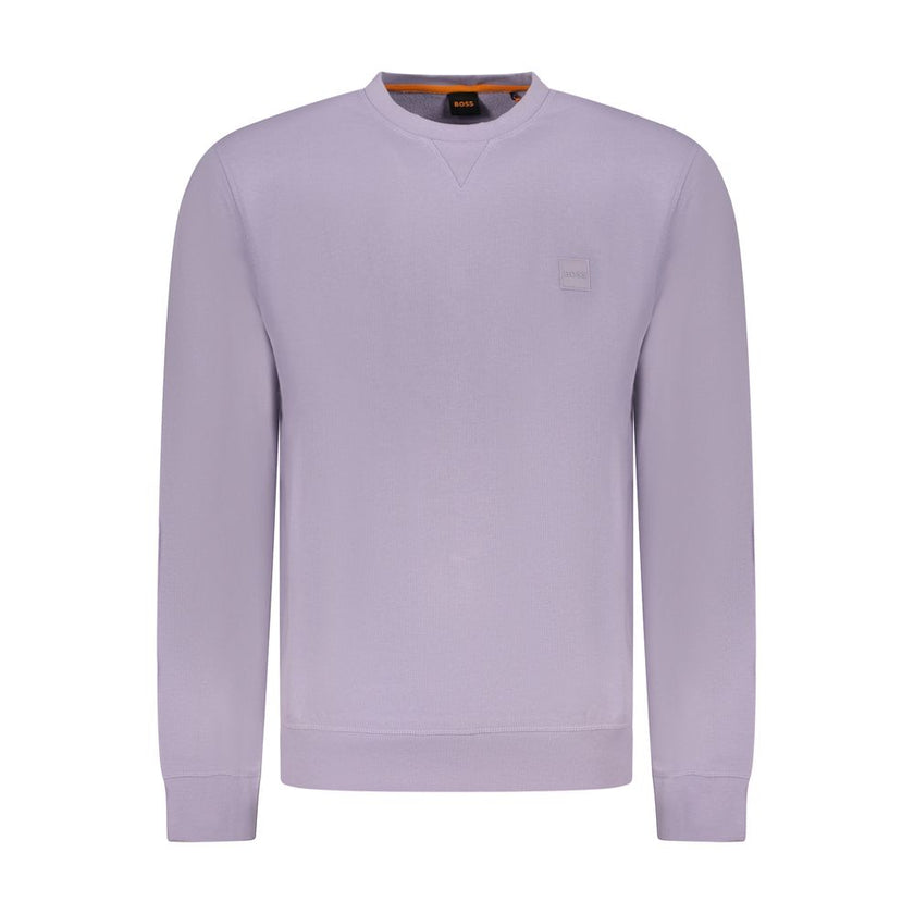 Purple Cotton Men SweaterElevate your wardrobe with the Hugo Boss long sleeve sweatshirt, where sophistication meets comfort. This brushed crew neck piece showcases the brand’s iconic edge with stunning embroidery and logo application details. Perfect for