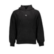 Black Cotton Men SweaterExperience the epitome of urban sophistication with Calvin Klein’s sleek black hoodie. A garment that perfectly expresses contemporary style, this long-sleeved, brushed cotton masterpiece features a central pocket for functionality