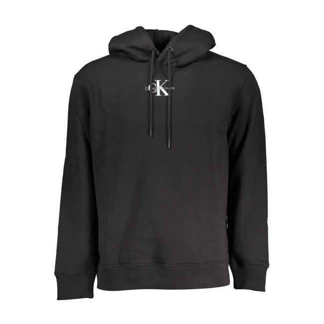 Black Cotton Men's Sweater HoodieElevate your everyday style with the Calvin Klein edge. This bold, black sweatshirt is more than just comfort—it’s a statement. Crafted with a blend of premium cotton and polyester, featuring an eye-catching mix of embroid