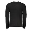 Sleek Black Crew Neck Sweater with LogoStep into timeless style with this luxurious black crew neck sweater from Calvin Klein. Perfect for transitional weather, this sweater features contrast details and a signature logo application, creating a sophistica