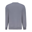 Blue Cotton Men SweaterUnleash timeless sophistication with this Calvin Klein crew neck sweatshirt. Crafted from premium 95% regenerative cotton, it boasts a plush brushed texture that exemplifies comfort with a conscience. Stand out with the contrasting