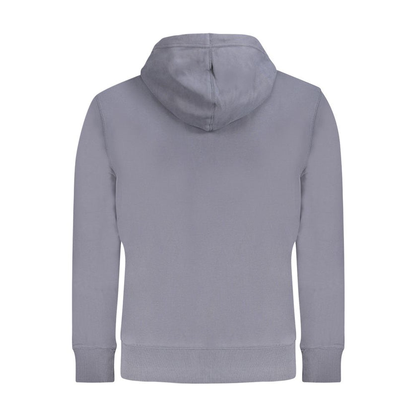 Blue Cotton Men SweaterCrafted by the iconic Calvin Klein, this long-sleeved hooded sweatshirt is the epitome of comfort fused with style. Made with 95% regenerative cotton, it’s a sustainable choice that doesn’t compromise on luxury. Exquisitely brushed