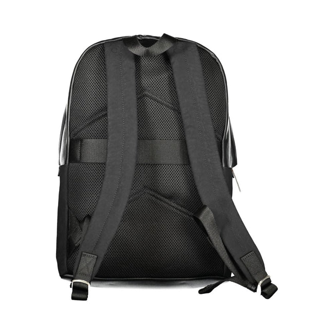 Black Polyester Men BackpackElevate your style to new heights with this sleek Calvin Klein backpack, where functionality meets fashion in a symphony of elegance. Designed for the modern urbanite, it features an external pocket for easy access, a dedicated