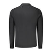 Black Wool Men SweaterElevate your wardrobe with the epitome of sophistication—the Hugo Boss Long Sleeved Sweater. This sleek black staple commands attention, exuding an air of refinement with its subtle embroidery and iconic logo detail. Crafted with a l