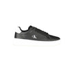 Black Leather Men SneakerUnleash your street style with the audacious elegance of Calvin Klein’s sneakers. Engineered for the fashion-forward, these kicks are a testament to modern design with bold contrasting white details and the iconic logo display. Wh