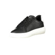 Black Leather Men SneakerUnleash your street style with the audacious elegance of Calvin Klein’s sneakers. Engineered for the fashion-forward, these kicks are a testament to modern design with bold contrasting white details and the iconic logo display. Wh