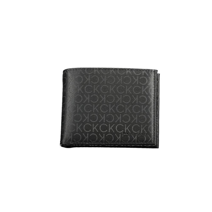 Black Polyester Men WalletElevate your accessory game with the Calvin Klein wallet that seamlessly blends form and function. A secure companion for every urban adventure, this wallet boasts dual compartments with ample space for cards, protected by state-