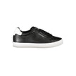 Chic Laced Sports Sneakers with Contrast DetailsStep out in style with these trendy Calvin Klein sneakers, perfect for adding a sporty edge to any outfit. Featuring a sleek black design with eye-catching contrast details and the iconic logo, these eco-fri