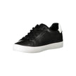Chic Laced Sports Sneakers with Contrast DetailsStep out in style with these trendy Calvin Klein sneakers, perfect for adding a sporty edge to any outfit. Featuring a sleek black design with eye-catching contrast details and the iconic logo, these eco-fri