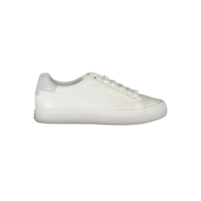 Elegant White Sneakers with Contrast DetailingStep into comfort and style with Calvin Klein’s sleek sneakers, perfect for bringing a sporty yet polished edge to your ensemble. Boasting laces for a secure fit, tasteful contrast details, and the unmistakabl