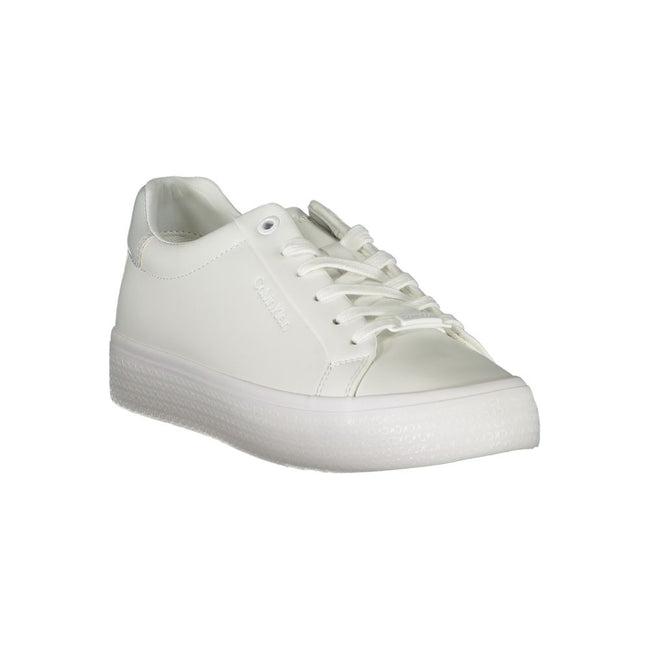 Elegant White Sneakers with Contrast DetailingStep into comfort and style with Calvin Klein’s sleek sneakers, perfect for bringing a sporty yet polished edge to your ensemble. Boasting laces for a secure fit, tasteful contrast details, and the unmistakabl