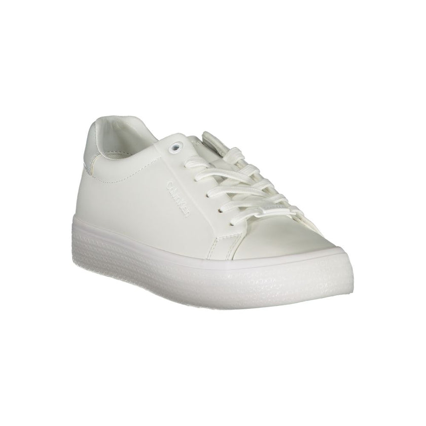 Elegant White Sneakers with Contrast DetailingStep into comfort and style with Calvin Klein’s sleek sneakers, perfect for bringing a sporty yet polished edge to your ensemble. Boasting laces for a secure fit, tasteful contrast details, and the unmistakabl