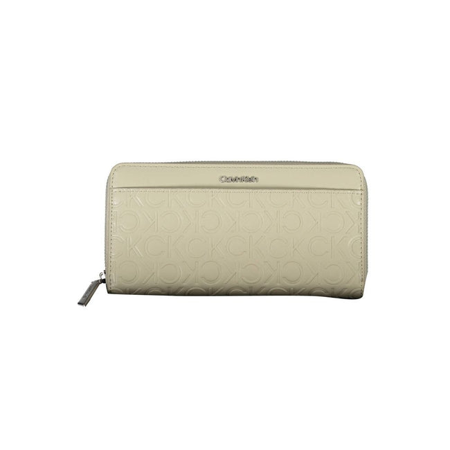 Beige Polyethylene Women WalletOutfit your essentials in the sleek silhouette of Calvin Klein’s premium wallet, crafted for the modern trendsetter. This accessory blends practicality with style, featuring a quintet of compartments to expertly organize you