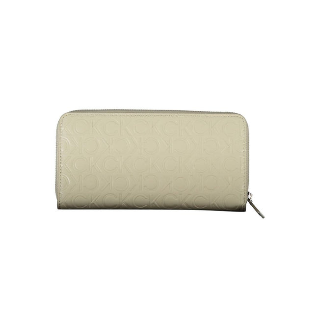 Beige Polyethylene Women WalletOutfit your essentials in the sleek silhouette of Calvin Klein’s premium wallet, crafted for the modern trendsetter. This accessory blends practicality with style, featuring a quintet of compartments to expertly organize you