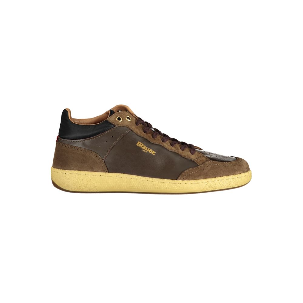 Marrone Leather Sneaker with Removable Insole by BLAUER