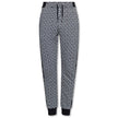 Black Cotton Men SweatpantElevate your off-duty repertoire with the Balmain cotton sweatpants, where casual meets couture. These pants feature a stark white-on-black Greek pattern print that stands out with audacity, while their drawstring and elasticated
