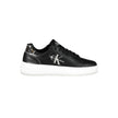 Black Polyester Women SneakerDare to stand out with Calvin Klein’s striking fusion of style and sustainability. These edgy sports shoes make a bold statement with eye-catching contrasting details and the iconic Calvin Klein logo splashed across a vibrant,