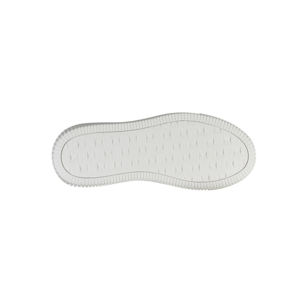 Black Polyester Women SneakerDare to stand out with Calvin Klein’s striking fusion of style and sustainability. These edgy sports shoes make a bold statement with eye-catching contrasting details and the iconic Calvin Klein logo splashed across a vibrant,