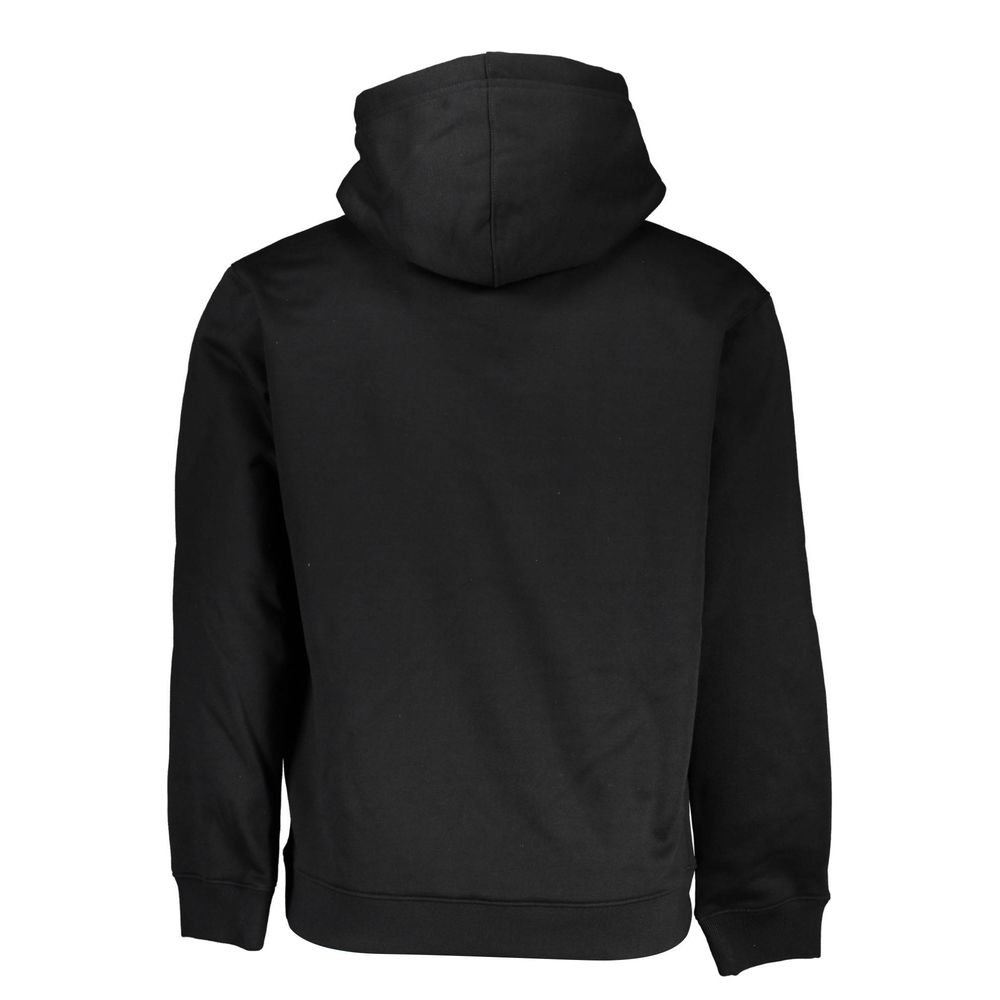 Black Polyester Men SweaterStep into effortless style with this striking Calvin Klein masterpiece! This sleek, black hoodie is an environmental nod with its 50% recycled polyester composition, guaranteeing comfort without compromising on eco-consciousness