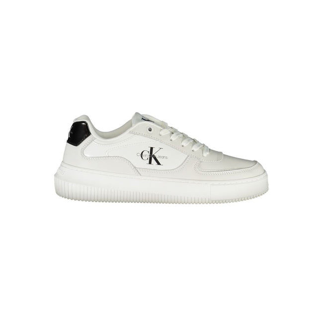Sleek White Lace-Up Sneakers with Contrast DetailsStep into style and sustainability with these Sleek White Lace-Up Sneakers, elegantly designed with eye-catching contrast details and branded accents that showcase your fashion-forward sensibility. Crafted