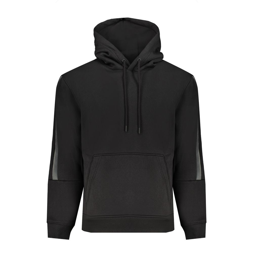 Black Cotton Men's Hooded SweaterDive into the epitome of modern luxury with this Calvin Klein sweatshirt. Exuding effortless style, it features a hood for an urban edge, a cozy fleece lining for comfort, and a single central pocket for practicality. Bold