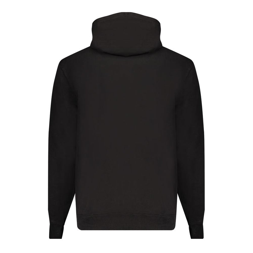 Black Cotton Men's Hooded SweaterDive into the epitome of modern luxury with this Calvin Klein sweatshirt. Exuding effortless style, it features a hood for an urban edge, a cozy fleece lining for comfort, and a single central pocket for practicality. Bold