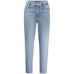 Blue Cotton Women JeanElevate your denim collection with the timeless sophistication of Calvin Klein’s MOM JEANS. Embrace the perfect blend of comfort and style with their iconic washed effect and chic logo. These jeans offer a classic 5-pocket design sea