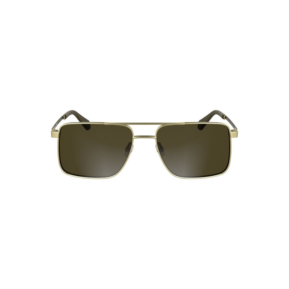 Gold Metal Men SunglassStep into the sun with an air of unapologetic sophistication with Calvin Klein’s striking metal frame sunglasses. Designed to captivate and command attention, these square-lensed beauties reflect your bold style choices. The luxurio