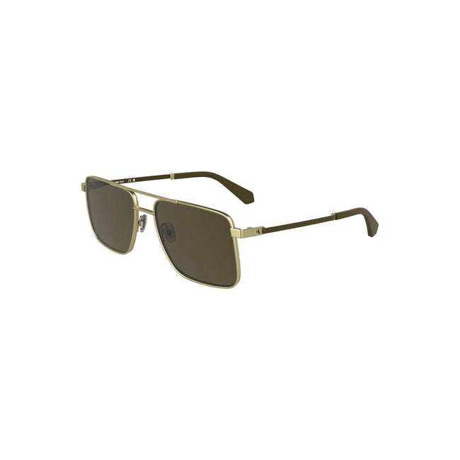 Gold Metal Men SunglassStep into the sun with an air of unapologetic sophistication with Calvin Klein’s striking metal frame sunglasses. Designed to captivate and command attention, these square-lensed beauties reflect your bold style choices. The luxurio