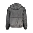 Black Recycled Polyester Men JacketElevate your outerwear collection with the sleek Calvin Klein Long Sleeved Jacket – where sophistication meets sustainability. Crafted from 100% recycled polyester, this hooded marvel balances environmental consciousness