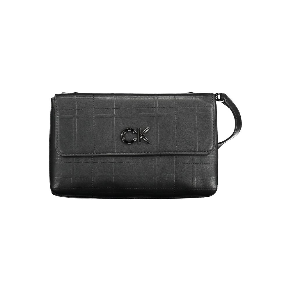 Black Polyester Women HandbagElevate your accessory game with this sophisticated and versatile Calvin Klein shoulder bag. Meticulously crafted from a blend of 51% Polyester and 49% Polyethylene, it offers sustainability with a luxe edge. The adjustable an