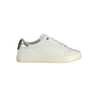 White Leather Women SneakerEmbrace the epitome of urban chic with these Calvin Klein sports sneakers. Crafted for the fashion-forward, these shoes boast a sleek white color palette with contrasting details that make a statement as you stride. The iconic C