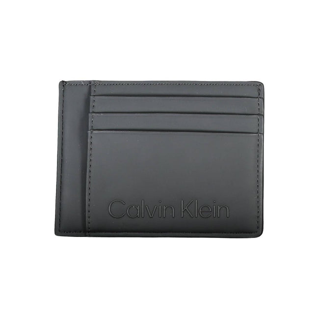 Black Polyester Men WalletElevate your essentials with Calvin Klein’s sleek card holder. The perfect blend of functionality and style, this compact accessory is designed to keep your cards organized while maintaining a sharp, fashion-forward edge. Featuri