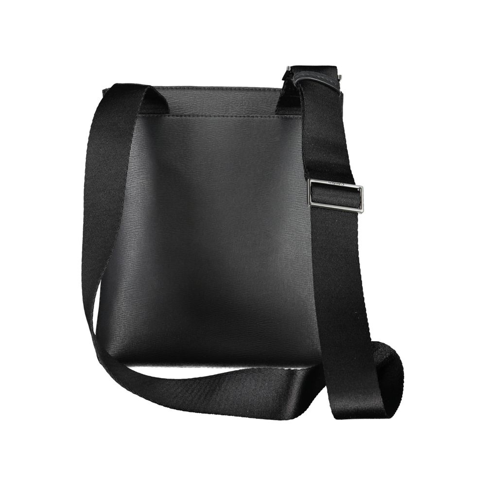 Eco-Conscious Black Shoulder Bag with LogoExperience style with a sustainable edge with Calvin Klein’s sleek black shoulder bag. Crafted from environmentally friendly materials, this bag features an adjustable shoulder strap for personalized comfort, two