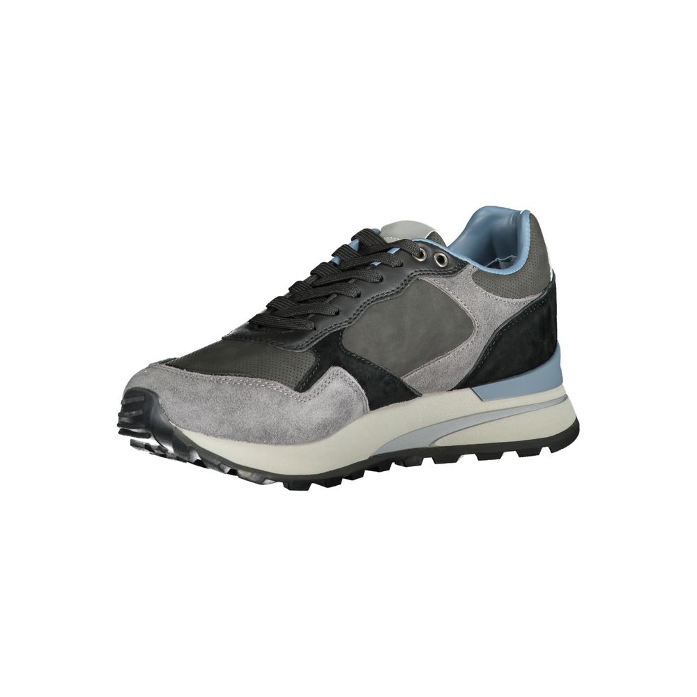 Grey Leather Synthetic Sneaker by Blauer