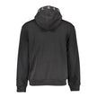 Black Cotton Men SweaterRevamp your style with the audacious edge of Calvin Klein. This sleek black hoodie is a masterclass in casual luxury, merging comfort with emblematic flair. The long sleeves, central pocket, and striking contrasting details radiate