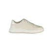 Beige Leather Women SneakerExperience the fusion of style and comfort with these Calvin Klein sneakers. Their beige sophistication is highlighted by contrasting details and the iconic Calvin Klein logo that effortlessly sets you apart from the crowd. Craf