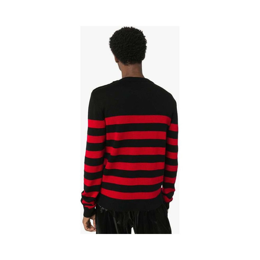 Black Wool SweaterBalmain red and black striped jersey. Button fastening at left shoulder. Iconic gold fabric logo on the front.Black Wool Sweater${tagsBalmainAulae Black Wool Sweater BalmainAulae Black Wool Sweater Balmain red and black striped jersey. B