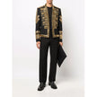 Black Acetate Men's BlazerMake a powerful statement with this exquisitely structured Balmain black blazer. Its gold-tone stud embellishments inject a dose of fearless attitude into your wardrobe, while the sharp, tailored cut ensures an impeccable silhoue