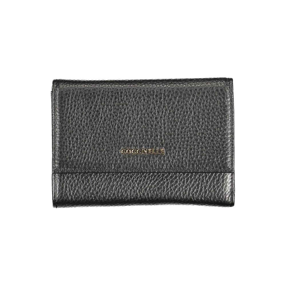 Nero Leather Wallet with Zip and Snap Closure
