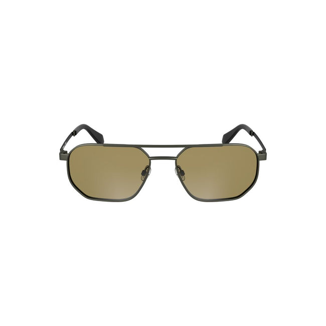 Bronze Metal Men SunglassStep out in style with these Calvin Klein statement sunglasses, where modern design meets timeless elegance. Crafted with a sleek metal frame and bold square lenses in a stunning bronze hue, these shades are not just a fashion acc