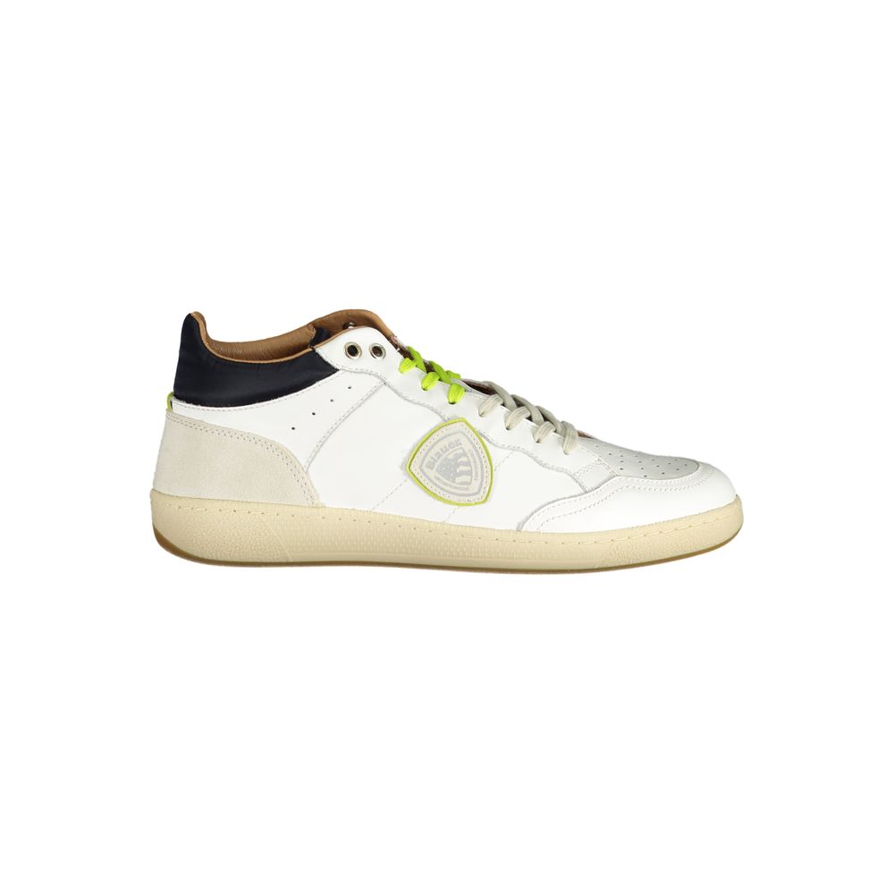 White Leather Men’s Sneakers with Removable Footbed