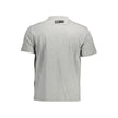 Gray Cotton Men T-ShirtElevate your casual gear with the unmistakable edge of Plein Sport. This short-sleeve t-shirt, crafted from 100% premium cotton, delivers an impeccable fusion of comfort and style. Its classic crew neck cut is complemented by contra