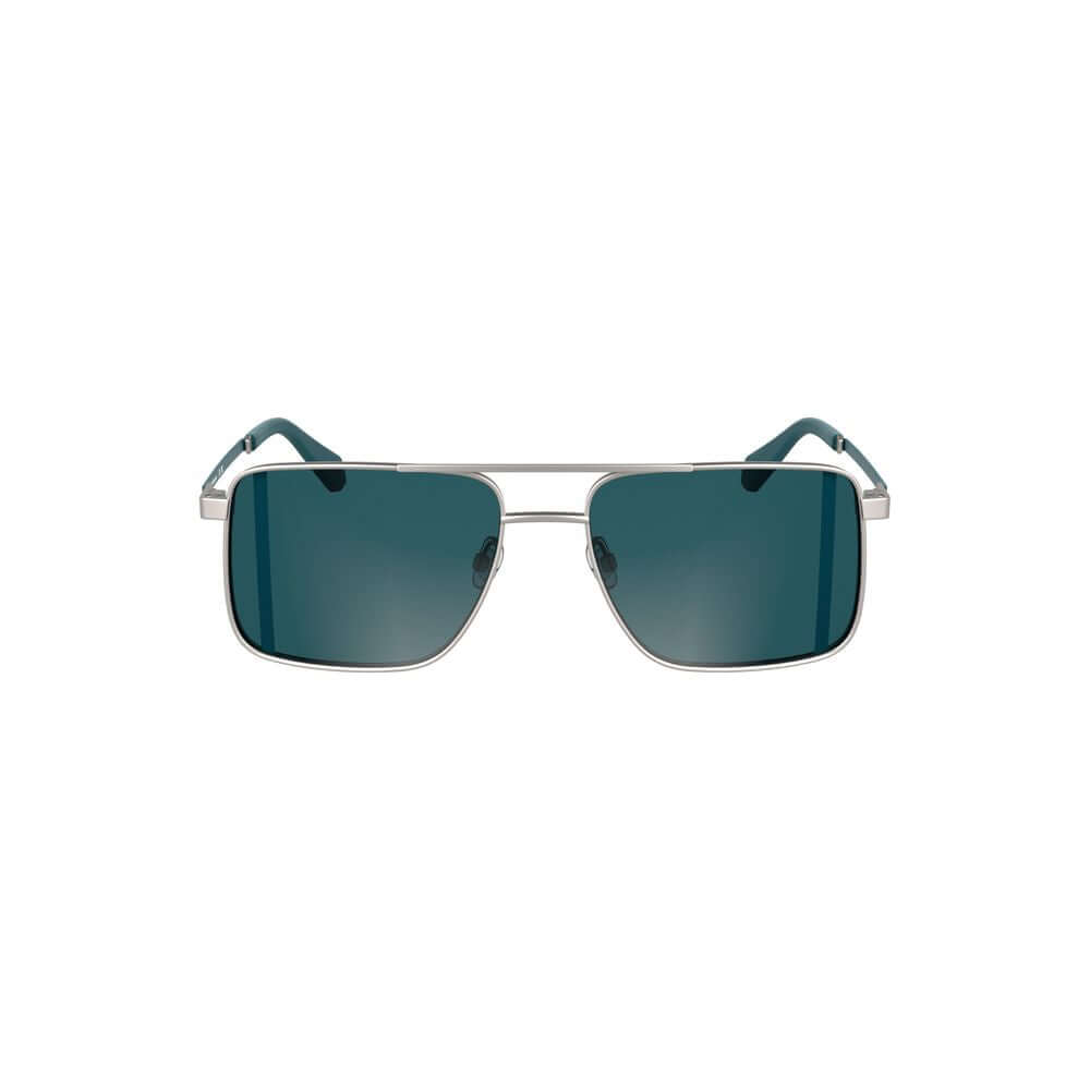 Gray Metal Men SunglassElevate your style quotient effortlessly with these sleek Calvin Klein sunglasses, engineered for the modern trendsetter. Crafted with a sophisticated metal frame that encases the statement-making square blue lenses, these shades ar